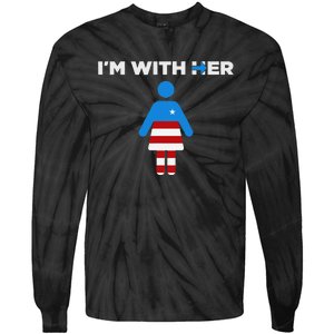 IM With Her Kamala Harris 2024 President Election Tie-Dye Long Sleeve Shirt