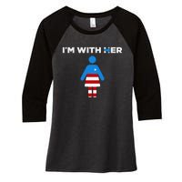 IM With Her Kamala Harris 2024 President Election Women's Tri-Blend 3/4-Sleeve Raglan Shirt