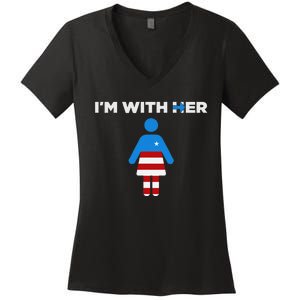 IM With Her Kamala Harris 2024 President Election Women's V-Neck T-Shirt