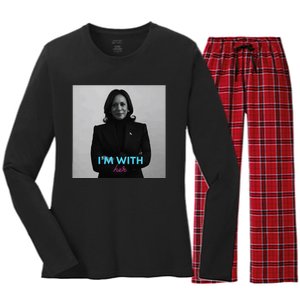 IM With Her Kamala Women's Long Sleeve Flannel Pajama Set 