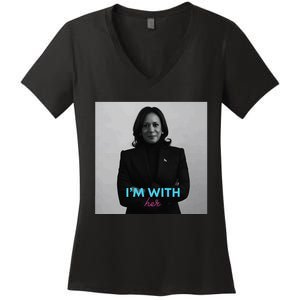 IM With Her Kamala Women's V-Neck T-Shirt