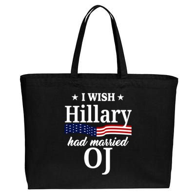 I Wish Hillary Had Married Oj Funny Politcal Cotton Canvas Jumbo Tote