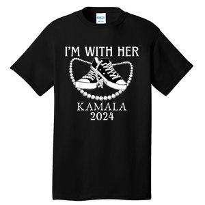 IM With Her Kamala Chucks And Pearls Election 2024 Tall T-Shirt