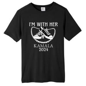 IM With Her Kamala Chucks And Pearls Election 2024 Tall Fusion ChromaSoft Performance T-Shirt