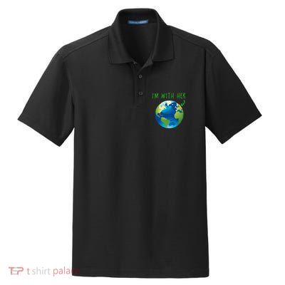 IM With Her Planet Earth Day Climate Change Gift Dry Zone Grid Polo