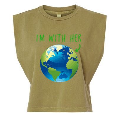 IM With Her Planet Earth Day Climate Change Gift Garment-Dyed Women's Muscle Tee