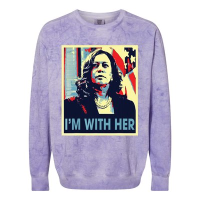 Im With Her Kamala Vote For 2024 President Kamala Harris Colorblast Crewneck Sweatshirt