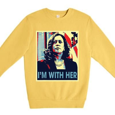 Im With Her Kamala Vote For 2024 President Kamala Harris Premium Crewneck Sweatshirt