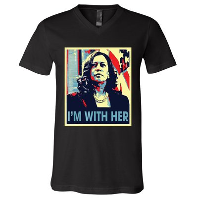 Im With Her Kamala Vote For 2024 President Kamala Harris V-Neck T-Shirt