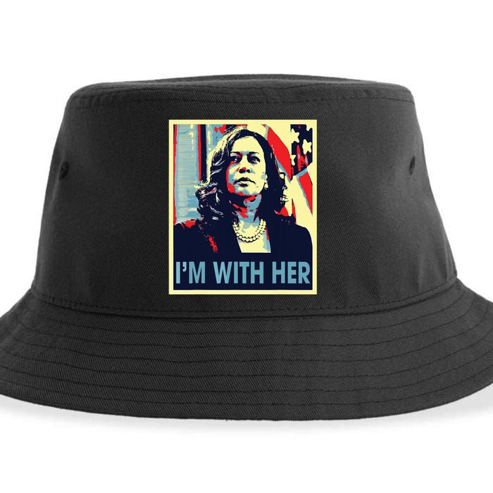 Im With Her Kamala Vote For 2024 President Kamala Harris Sustainable Bucket Hat