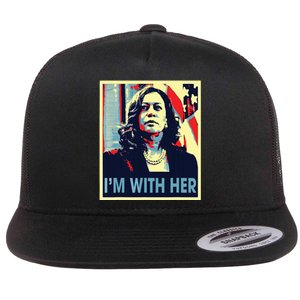 Im With Her Kamala Vote For 2024 President Kamala Harris Flat Bill Trucker Hat