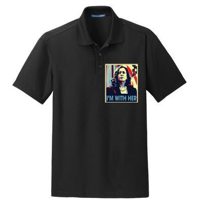 Im With Her Kamala Vote For 2024 President Kamala Harris Dry Zone Grid Polo