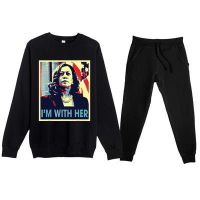 Im With Her Kamala Vote For 2024 President Kamala Harris Premium Crewneck Sweatsuit Set