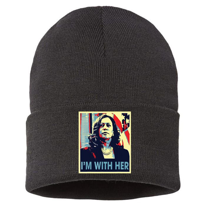 Im With Her Kamala Vote For 2024 President Kamala Harris Sustainable Knit Beanie