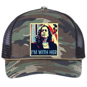 Im With Her Kamala Vote For 2024 President Kamala Harris Retro Rope Trucker Hat Cap