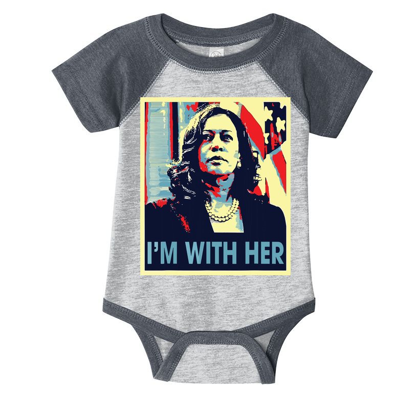 Im With Her Kamala Vote For 2024 President Kamala Harris Infant Baby Jersey Bodysuit