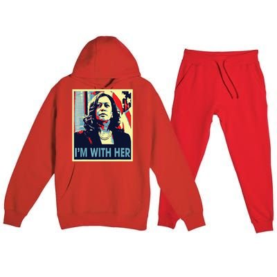 Im With Her Kamala Vote For 2024 President Kamala Harris Premium Hooded Sweatsuit Set