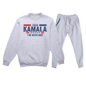 IM With Her Kamala Vote For 2024 President Kamalaharris Premium Crewneck Sweatsuit Set