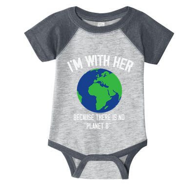 I'm With Her Because, There Is No Planet B Earth Day Mother Infant Baby Jersey Bodysuit