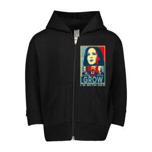 IM With Her Kamala Vote For 2024 President Kamala Harris Toddler Zip Fleece Hoodie