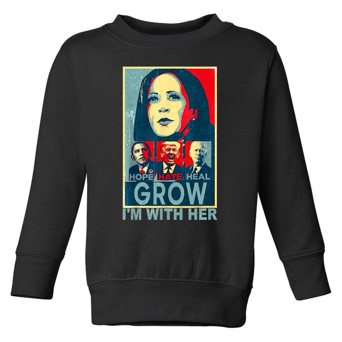 IM With Her Kamala Vote For 2024 President Kamala Harris Toddler Sweatshirt