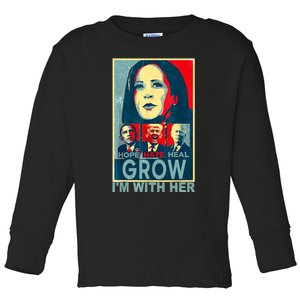 IM With Her Kamala Vote For 2024 President Kamala Harris Toddler Long Sleeve Shirt