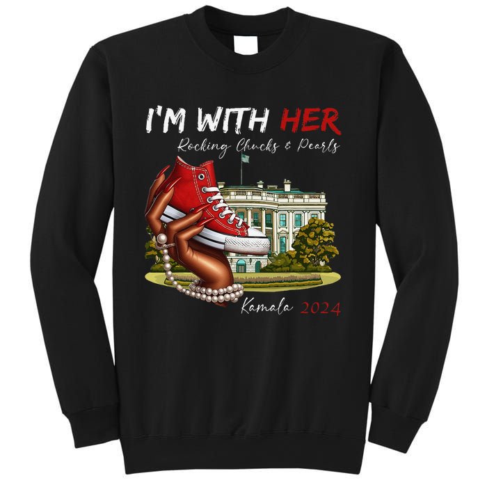 IM With Her Chucks & Pearls Kamala 2024 Gift Sweatshirt