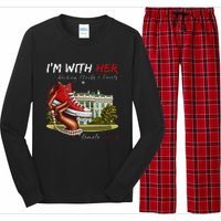 IM With Her Chucks & Pearls Kamala 2024 Gift Long Sleeve Pajama Set