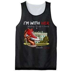 IM With Her Chucks & Pearls Kamala 2024 Gift Mesh Reversible Basketball Jersey Tank