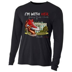 IM With Her Chucks & Pearls Kamala 2024 Gift Cooling Performance Long Sleeve Crew