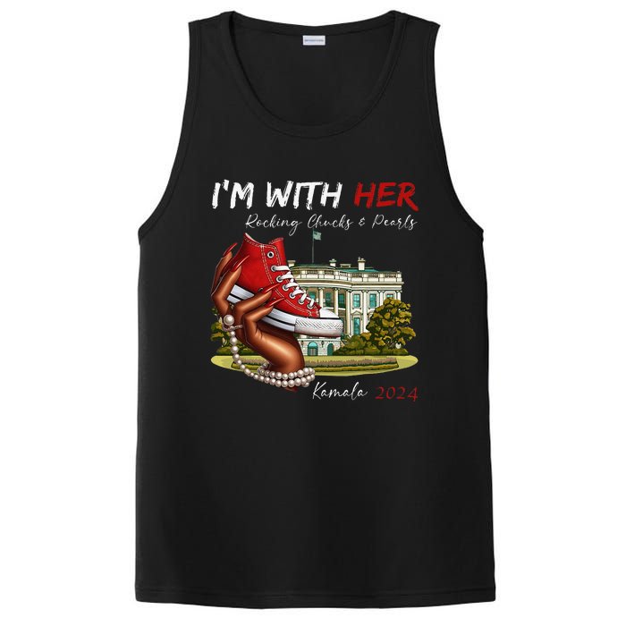 IM With Her Chucks & Pearls Kamala 2024 Gift PosiCharge Competitor Tank