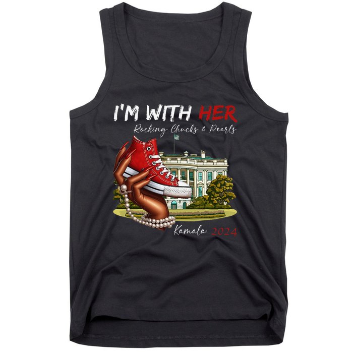 IM With Her Chucks & Pearls Kamala 2024 Gift Tank Top