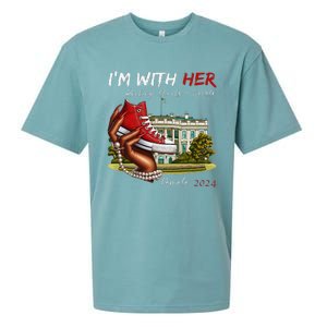 IM With Her Chucks & Pearls Kamala 2024 Gift Sueded Cloud Jersey T-Shirt