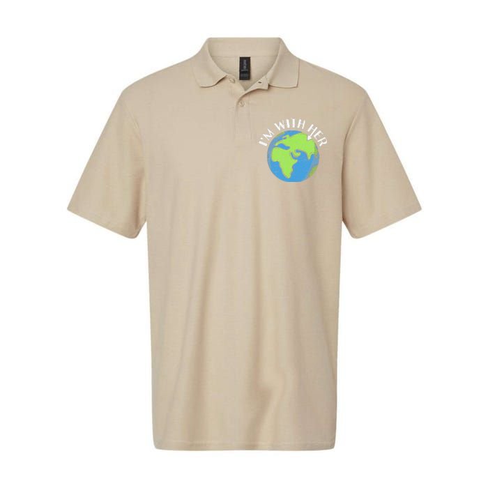 I'm With Her Earth Day Environmental For Green Earth Lover Softstyle Adult Sport Polo