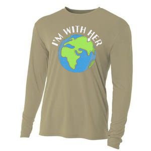 I'm With Her Earth Day Environmental For Green Earth Lover Cooling Performance Long Sleeve Crew