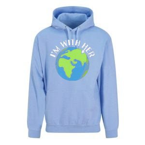 I'm With Her Earth Day Environmental For Green Earth Lover Unisex Surf Hoodie