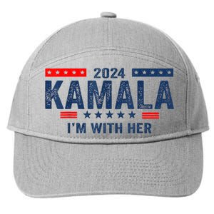 Im With Her Kamala Vote For 2024 President Kamalaharris 7-Panel Snapback Hat