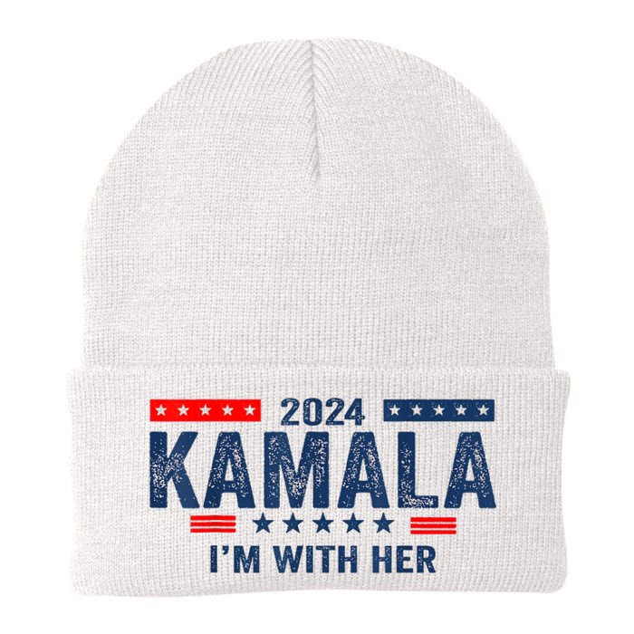 Im With Her Kamala Vote For 2024 President Kamalaharris Knit Cap Winter Beanie