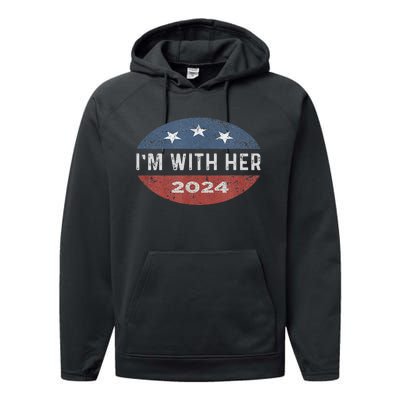 IM With Her Kamala Vote For 2024 President Kamala Harris Performance Fleece Hoodie