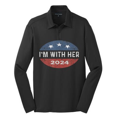 IM With Her Kamala Vote For 2024 President Kamala Harris Silk Touch Performance Long Sleeve Polo