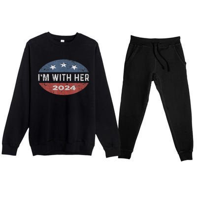 IM With Her Kamala Vote For 2024 President Kamala Harris Premium Crewneck Sweatsuit Set