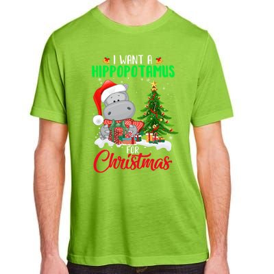 I Wants Hippopotamus For Christmas Xmas Hippos For Zoologist Meaningful Gift Adult ChromaSoft Performance T-Shirt