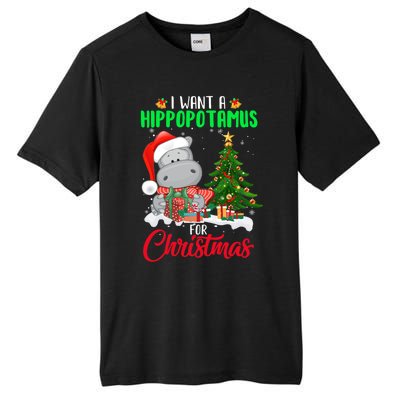 I Wants Hippopotamus For Christmas Xmas Hippos For Zoologist Meaningful Gift Tall Fusion ChromaSoft Performance T-Shirt