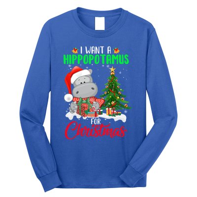 I Wants Hippopotamus For Christmas Xmas Hippos For Zoologist Meaningful Gift Long Sleeve Shirt