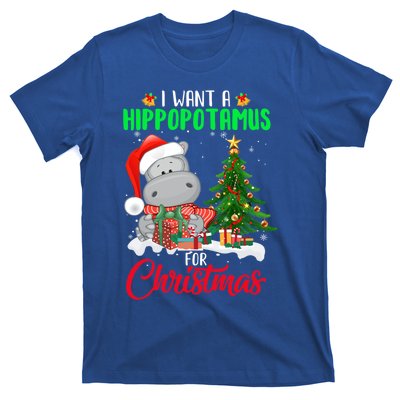 I Wants Hippopotamus For Christmas Xmas Hippos For Zoologist Meaningful Gift T-Shirt