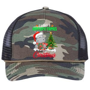 I Wants Hippopotamus For Christmas Xmas Hippos For Zoologist Meaningful Gift Retro Rope Trucker Hat Cap