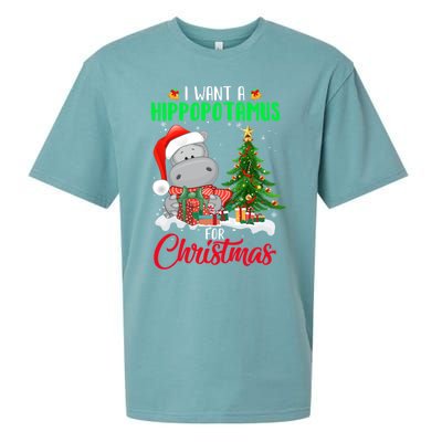 I Wants Hippopotamus For Christmas Xmas Hippos For Zoologist Meaningful Gift Sueded Cloud Jersey T-Shirt