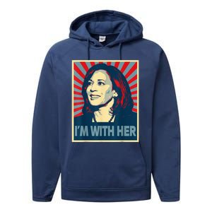 IM With Her Kamala Vote For 2024 President Kamalaharris Performance Fleece Hoodie