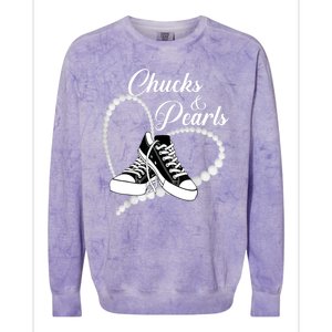 Im With Her Kamala 2024 Heart Chucks And Pearls 2024 Gift Colorblast Crewneck Sweatshirt