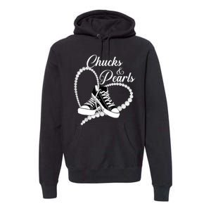 Im With Her Kamala 2024 Heart Chucks And Pearls 2024 Gift Premium Hoodie